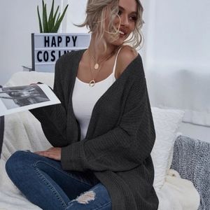 Black Grey Knit Cardigan